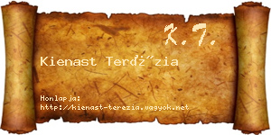 Kienast Terézia névjegykártya